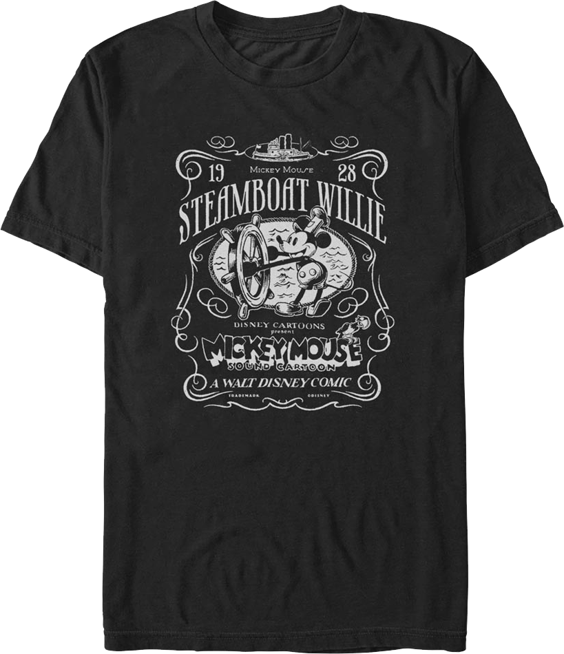 1928 Steamboat Willie Mickey Mouse Disney T-Shirt
